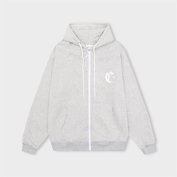 HOODIE ZIP CALEM MINIMALISM - XÁM TIÊU - M 1