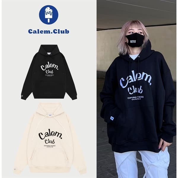 HOODIE CALEM THÊU CHỮ - KEM - XL 1