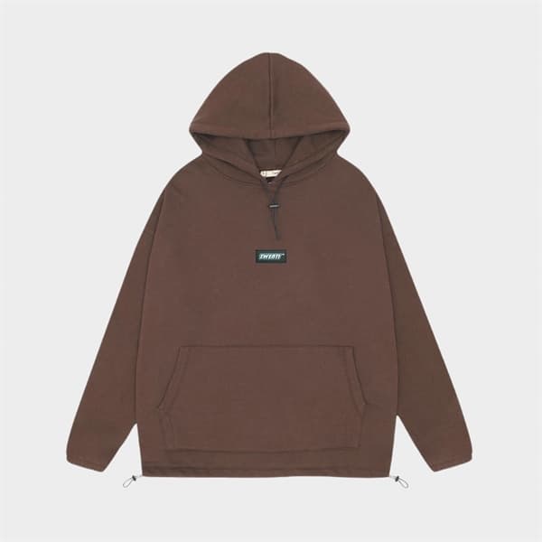HOODIE TRƠN DÂY RÚT TWENTI LOGO - NÂU CHOCO - 2 1