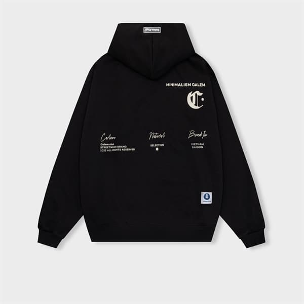HOODIE ZIP CALEM MINIMALISM - ĐEN - M 2