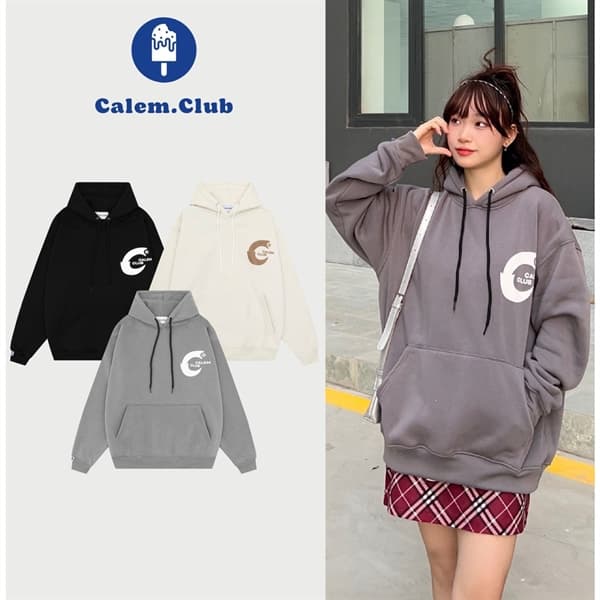 HOODIE CALEM BIG C - XÁM - M 1