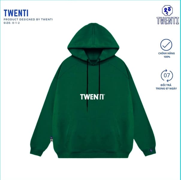 HOODIE ESS TWENTI - XANH LÁ - 2 1